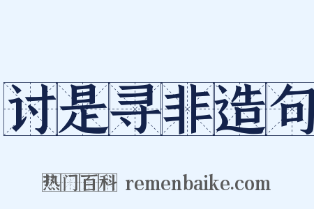 讨是寻非造句是什么意思的图片